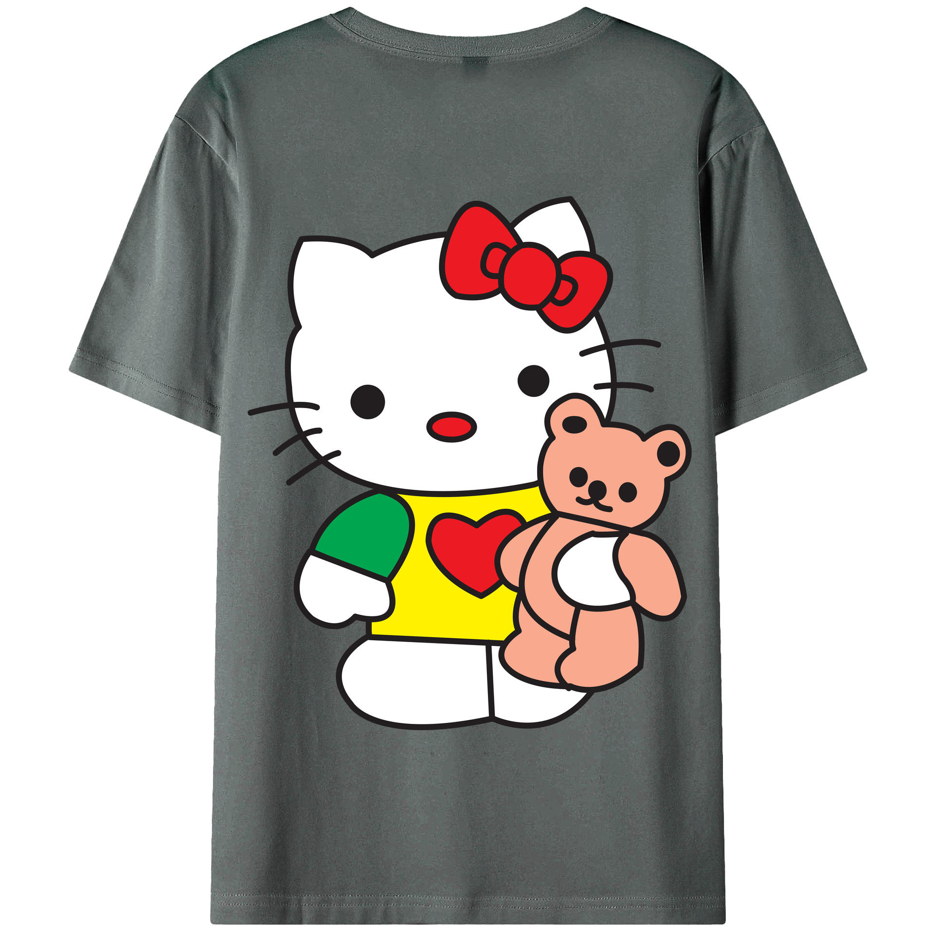 （画像用） Hello Kitty ハローキティ 綿100％半袖Tシャツ（背面プリント）